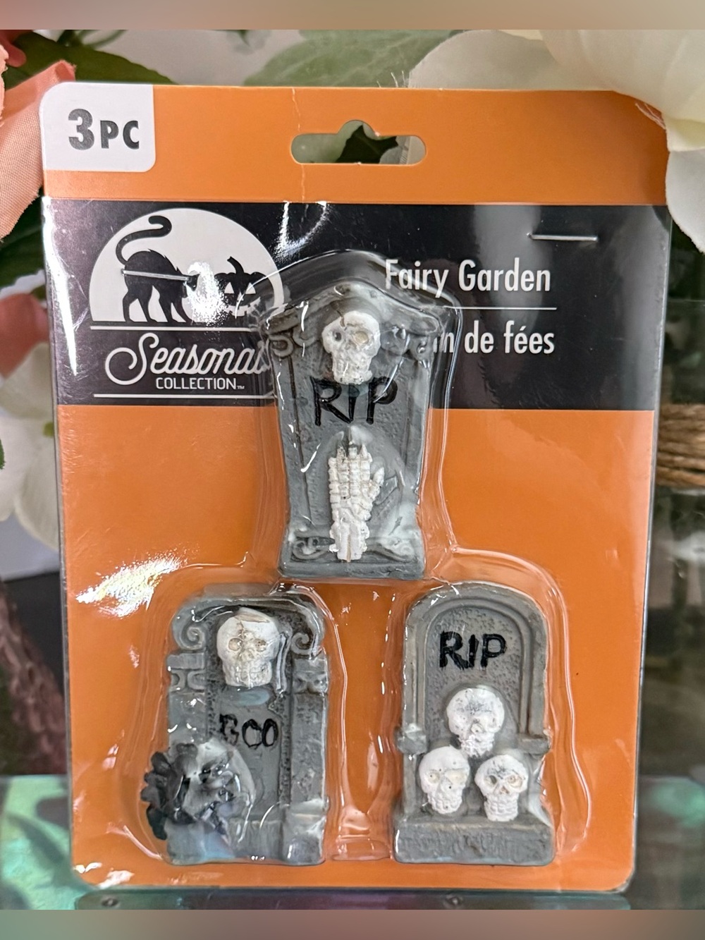 🆕🪦 FAIRY GARDEN LIMITED EDITION “HEADSTONES” HALLOWEEN SEASONAL 3-PIECE SET. NEW